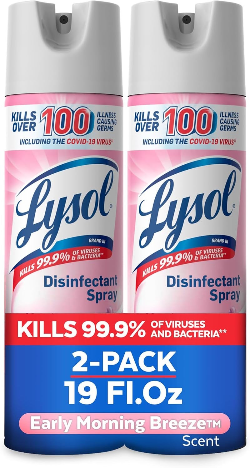 Lysol Disinfectant Spray, Sanitizing And Antibacterial Spray, For Disinfecting And Deodorizing, Early Morning Breeze, 19 Fl Oz (Pack Of 2), Packaging May Vary - Image 1